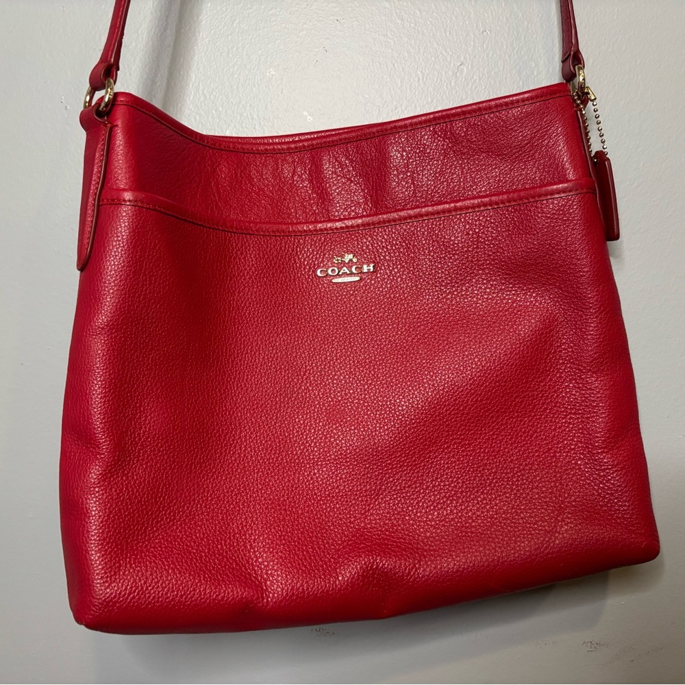 Coach Red Leather Shoulder Bag